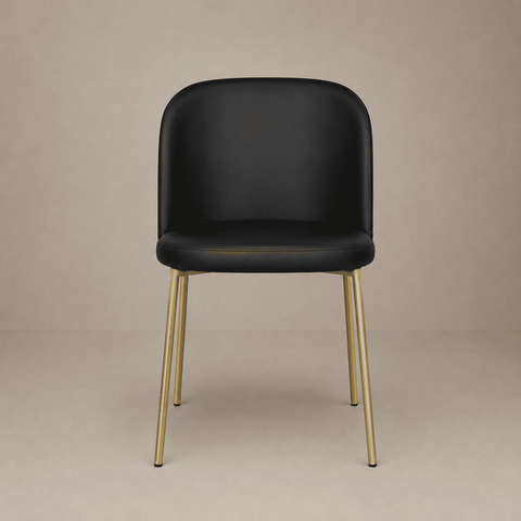 Cadeira Elegance Ayla Base de Ferro Diversas Cores Jantar Penteadeira Salão Recepção - Corino Preto