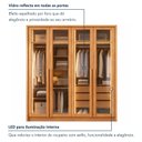 Ver imagem 6 de Guarda Roupa Solteiro 4 Portas com Vidro Reflecta 3 Gavetas 164cm com LED Imperiale Premium