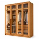Ver imagem 2 de Guarda Roupa Solteiro 4 Portas com Vidro Reflecta 3 Gavetas 164cm com LED 100%MDF Imperiale Premium