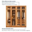 Ver imagem 6 de Guarda Roupa Solteiro 4 Portas com Vidro Reflecta 3 Gavetas 164cm com LED 100%MDF Imperiale Premium