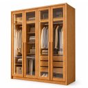 Ver imagem 2 de Guarda Roupa Solteiro 4 Portas com Vidro Reflecta 3 Gavetas 164cm com LED Imperiale Premium