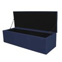 Ver imagem 6 de Kit Cabeceira + Calçadeira Baú Capitonê Livia 195cm King Size para Cama Box Suede Azul Marinho - Gat