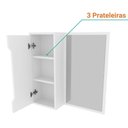 Ver imagem 4 de Espelheira para Banheiro 60x60cm 1 Porta com 3 Nichos BN3648 Tecnomobili Branco