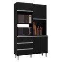 Ver imagem 1 de Armário para Cozinha Kit Livia 120 Cm Preto Fosco - Ajl