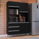 Ver imagem 4 de Armário para Cozinha Kit Livia 120 Cm Preto Fosco - Ajl