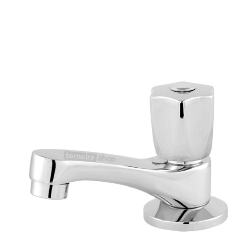 Torneira de Lavatório Banheiro Lavabo Baixa Bica Fixa Metal Mecanismo 1/4 de Volta Volante C50 - 1
