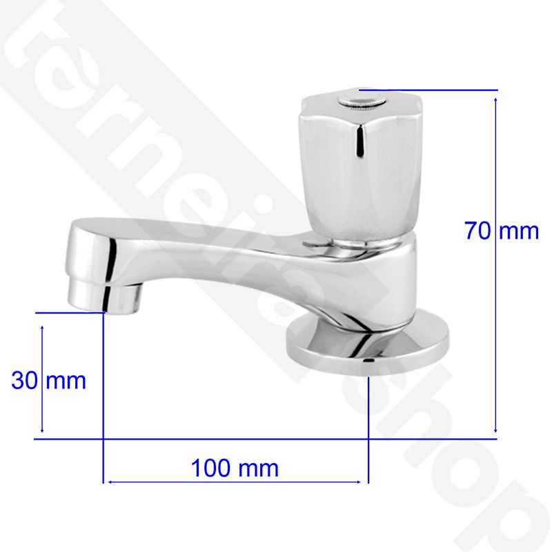 Torneira de Lavatório Banheiro Lavabo Baixa Bica Fixa Metal Mecanismo 1/4 de Volta Volante C50 - 3