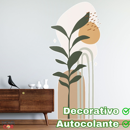 Adesivo de Parede Flor Contemporâneo Tons Pastel Moderno - 3