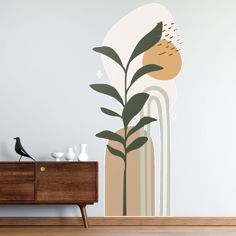 Adesivo de Parede Flor Contemporâneo Tons Pastel Moderno