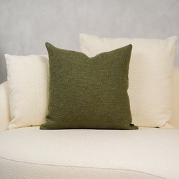 Almofada Boucle Verde Musgo Quadrada Tipo:completa - 4