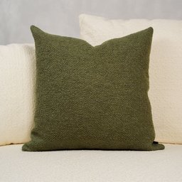 Almofada Boucle Verde Musgo Quadrada Tipo:completa - 2