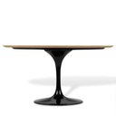 Ver imagem 2 de Mesa de Jantar Tulipa Saarinen Oval 180x100 Cm Tampo Imbuia Base Preta
