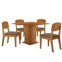 Ver imagem 2 de Mesa de Jantar Loren 90cm Tampo Mdf Canto Reto e 4 Cadeiras Copper Moderna Mobília