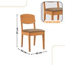 Ver imagem 3 de Mesa de Jantar Loren 90cm Tampo Mdf Canto Reto e 4 Cadeiras Copper Moderna Mobília
