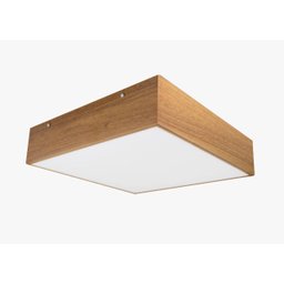 Plafon Madeira Louro Freijo 35cm - Mdf, Acrílico, 4 Led - 1