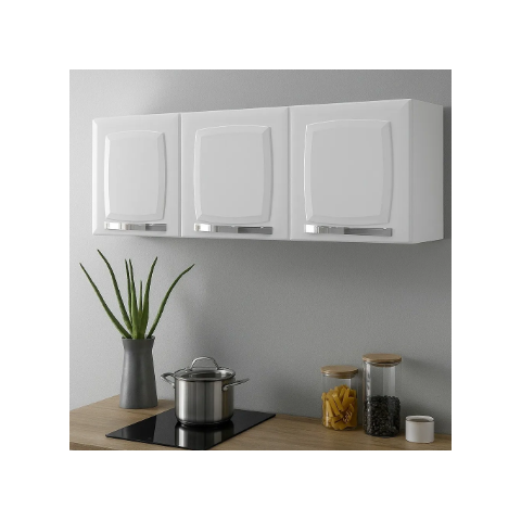 Armário Aéreo de Cozinha Rose 3 Portas Itatiaia - Branco