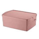 Ver imagem 1 de Caixa Organizadora com Tampa 21l Crippa Empilhável Himalaia Rosa Escritório Closet