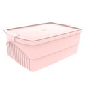 Ver imagem 2 de Caixa Organizadora com Tampa 21l Crippa Empilhável Himalaia Rosa Escritório Closet