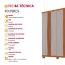 Ver imagem 6 de Guarda Roupa Solteiro Dunas 4 Portas e 2 Gavetas Mdf Moderna Naturalle/off White