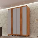 Ver imagem 1 de Guarda Roupa Solteiro Dunas 4 Portas e 2 Gavetas Mdf Moderna Naturalle/off White