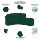 Ver imagem 3 de Sofá 4 Lugares para Sala 220cm Orgânico Wendi Boucle Verde I01 - Mpozenato
