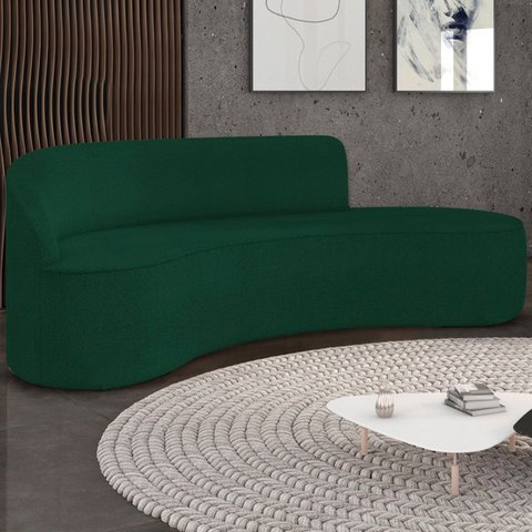 Sofá 4 Lugares para Sala 220cm Orgânico Wendi Boucle Verde I01 - Mpozenato