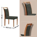 Ver imagem 3 de Mesa Ellis 180cm Tampo Laqueado com Vidro com 6 Cadeiras Munique Jade /off White/imbuia Nat