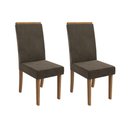 Ver imagem 1 de Cadeira Sala de Jantar Íris 2cad142 Madeirado Kit 2 Un Canela/suede Capuccino - Kappesberg