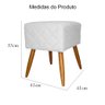 Kit Poltrona Decorativa Marcela Mais Puff Isabela Pés Palito Suede Branco - DS Estofados - 5