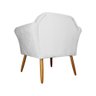 Kit Poltrona Decorativa Marcela Mais Puff Isabela Pés Palito Suede Branco - DS Estofados - 3