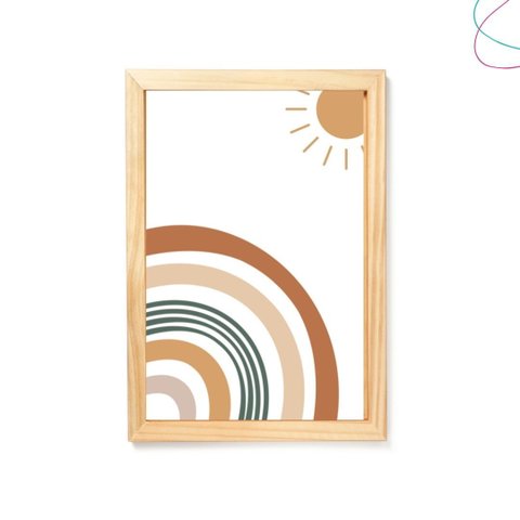 Quadro Decorativo Arco-íris Boho Escandinavo:pinus