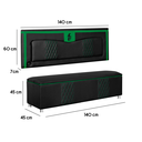 Ver imagem 4 de Kit Quarto Gamer Baú e Painel Fighter Usb 140cm Cama de Casal:preto e Verde