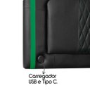 Ver imagem 3 de Kit Quarto Gamer Baú e Painel Fighter Usb 140cm Cama de Casal:preto e Verde