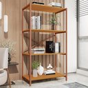 Ver imagem 2 de Estante Livreiro Steel 90cm Estilo Industrial com Pés em Aço Cobre/naturale
