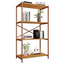 Ver imagem 1 de Estante Livreiro Steel 90cm Estilo Industrial com Pés em Aço Cobre/naturale