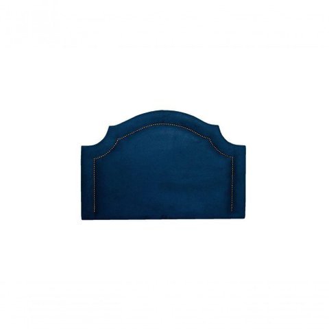Cabeceira Solteiro Luxo 90X60 Azul Tachas Fumê