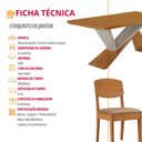 Ver imagem 7 de Mesa de Jantar Yasmin 180 Tampo Mdf Laminado Canto Copo e 6 Cadeiras Copper