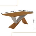 Ver imagem 4 de Mesa de Jantar Yasmin 180 Tampo Mdf Laminado Canto Copo e 6 Cadeiras Copper