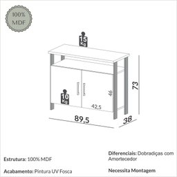 Armário para Escritório 2 Portas 100% Mdf - 3