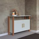 Ver imagem 1 de Armário para Escritório 2 Portas 100% MDF Branco/Freijo/Off White