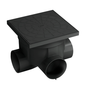 Caixa de Passagem e Inspeção de Esgoto Capacidade 7 Litros Cor Preto Durín