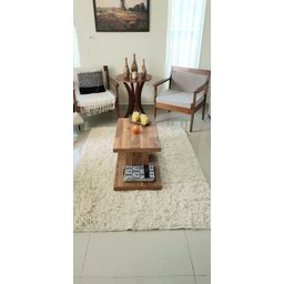 Tapete Algodão para Sala, Quarto e Escritório - Tamanho - 2,50M x 3,00M - Cor Cru Pelo Alto - 2