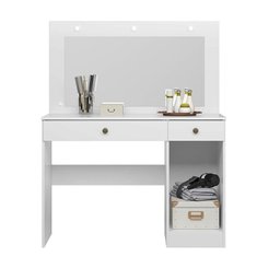 Penteadeira Camarim Bella com Porta e 2 Gavetas Branco - Pr Móveis - 4