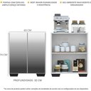 Ver imagem 6 de Aparador Buffet 3 Portas Com Espelho E Pés Quadrados Vegas V1014 Branco/Preto Branco/Preto