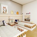 Ver imagem 5 de Conjunto com 2 Camas Infantil Montessoriana Solteiro Cori Yescasa Branco/Carvalho Mel