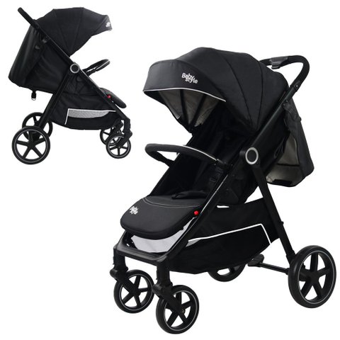 Carrinho de Bebê Passeio Assento Reclinável Proteção Solar Cesto Porta-objetos 0-36 Meses Thunder -