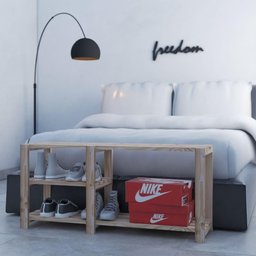 Mesa com Prateleiras Moderna de Maciça Treliça para Lavabo 110x50cm - 4