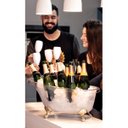 Ver imagem 4 de Kit Champanheira Grande Banheira P/ 8 Garrafas + 8 Taças:vermelho