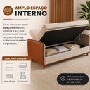 Ver imagem 7 de Sofá Cama Casal Neo 3 Lugares 2,05m com Baú em Linho - Bege | Courino
