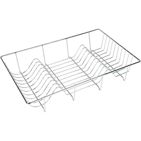 Escorredor de Louça Ferro Aramado Cromado 48cm 18 Pratos